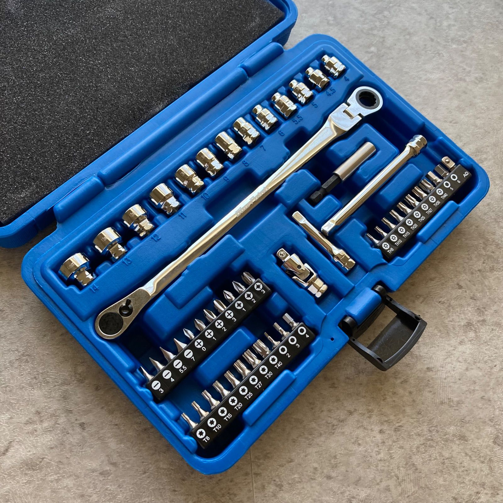 SNAP-ON Blue-point 51pc 1/4dr ロープロファイルラチェットセット