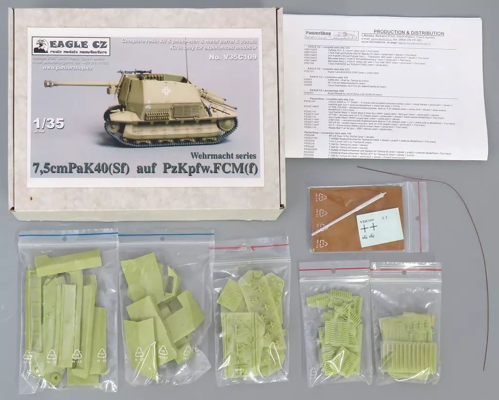 【中古】プラモデル 1/35 7.5cm Pak 40(Sf) auf PzKpfw.FCM(f) ガレージキット [V35C109] - メルカリ