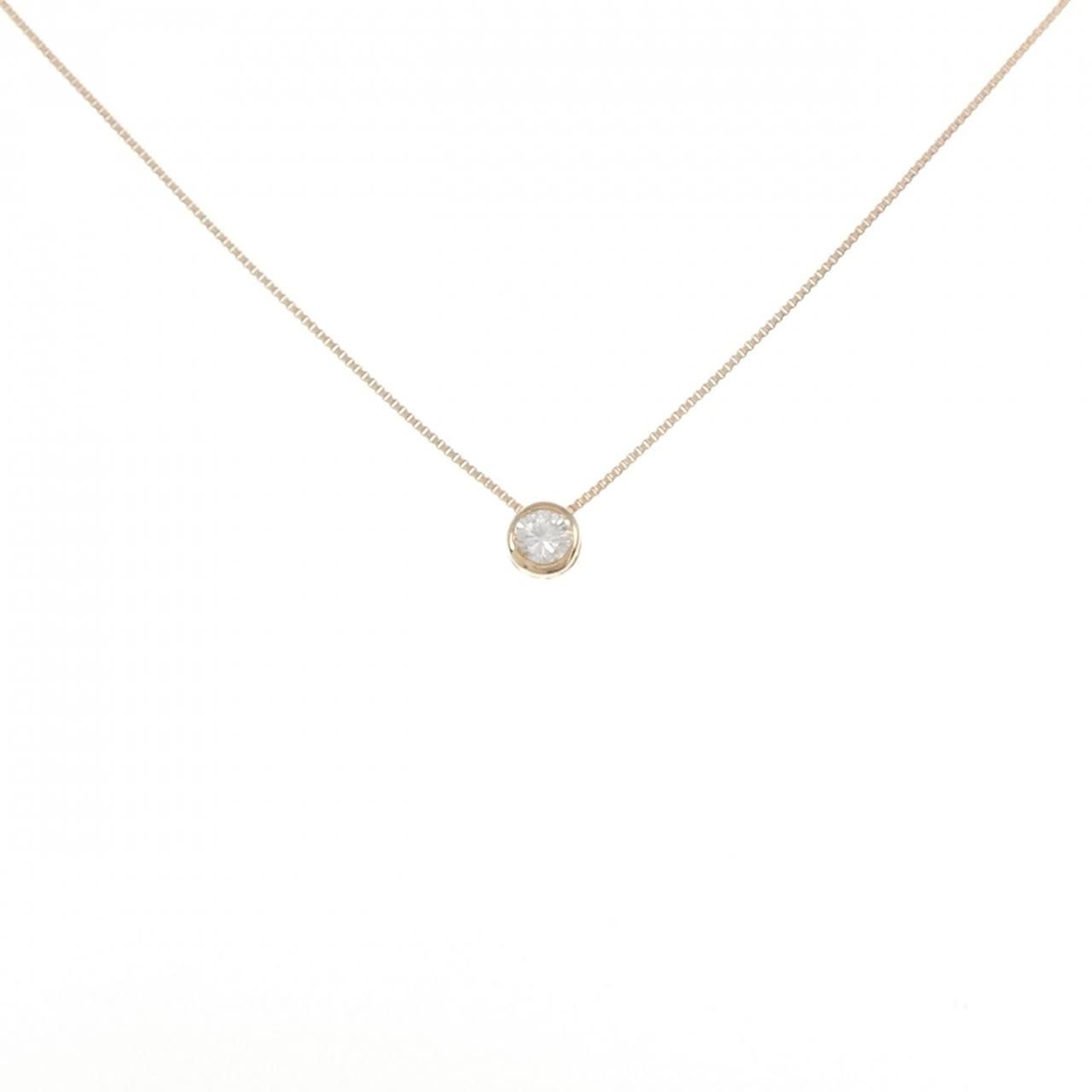 ⑫ K18PG 0.10ダイヤモンドネックレス K18PG ダイヤモンド ネックレス 0.10CT - メルカリ