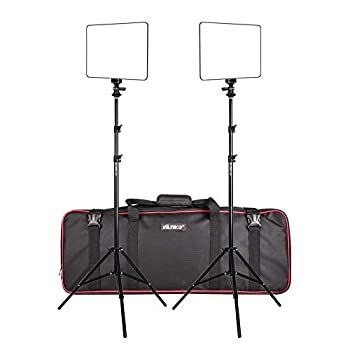 【中古】(未使用･未開封品)（２本キット）VILTROX LED撮影ライト 超薄型 プロ ビデオライトとライトスタンド　VL-200T 照明キット ポー 中古】 (2本キット) VILTROX LED撮影ライト 超薄型 プロ ビデオライト