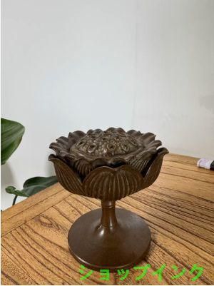 銅 細工 蓮華香炉 茶道具 香道具 装飾品 工芸品 美術品 置物 銅 細工