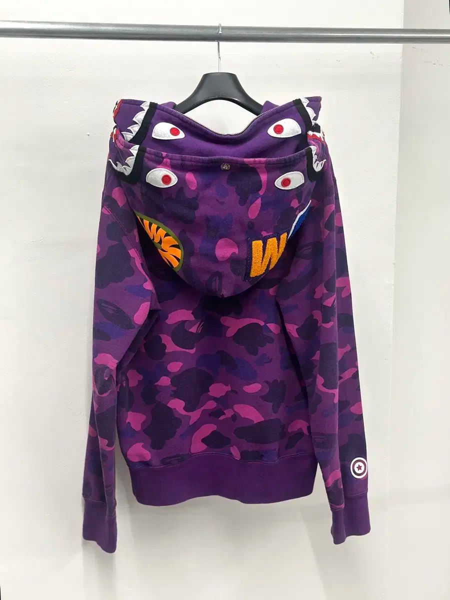 A Bathing Ape カラフル 紫迷彩シャークフードパーカー XL COLOR CAMO