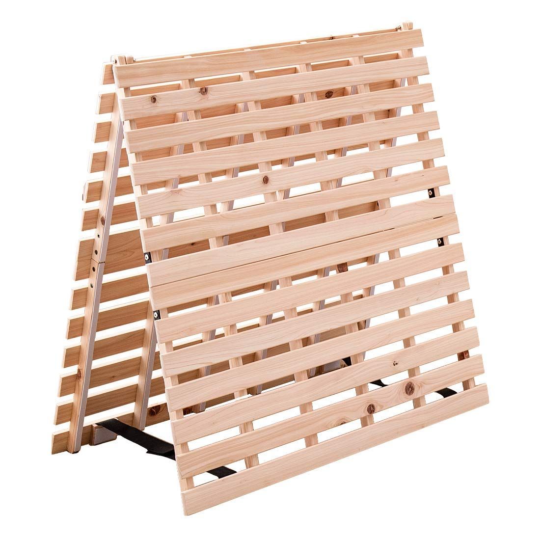 2つ折り 木製 折りたたみ シングルベッド すのこベッド 国産ひのき 17610047 すのこ 01 シングル ベッド 72181 タンスのゲン