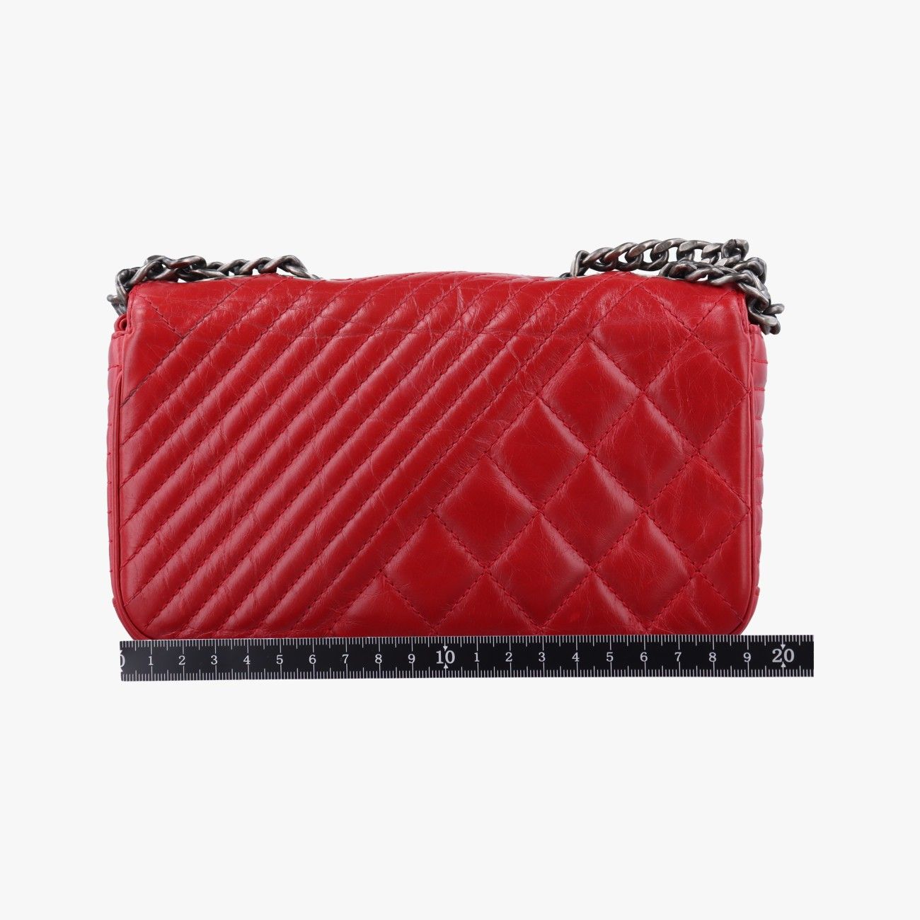 シャネルChanelココボーイ シングルフラップ レッド ラムスキン A92796 20640482