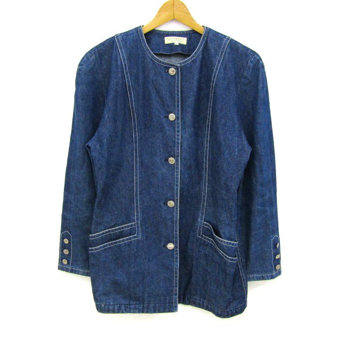 ニナリッチ デニムジャケット アウター ロングジャケット レディース 9A3サイズ ブルー NINA RICCI