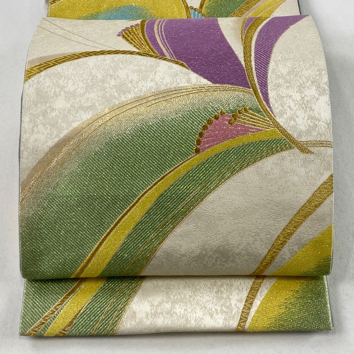 袋帯 美品 秀品 花 金糸 箔 クリーム 六通 正絹 【中古】 - メルカリ