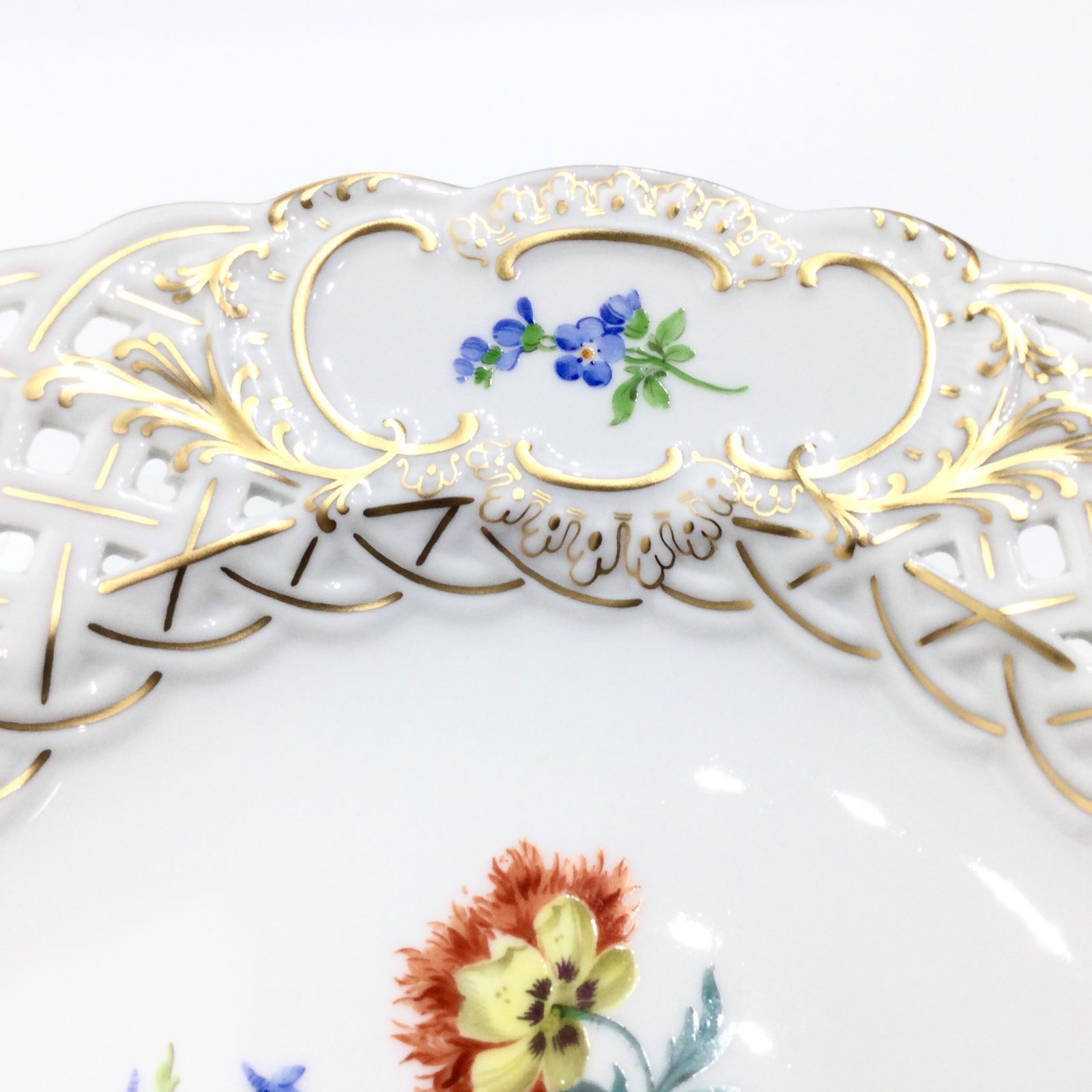 マイセン ベーシックフラワー 5つ花 オープンワーク プレート 紙箱・皿