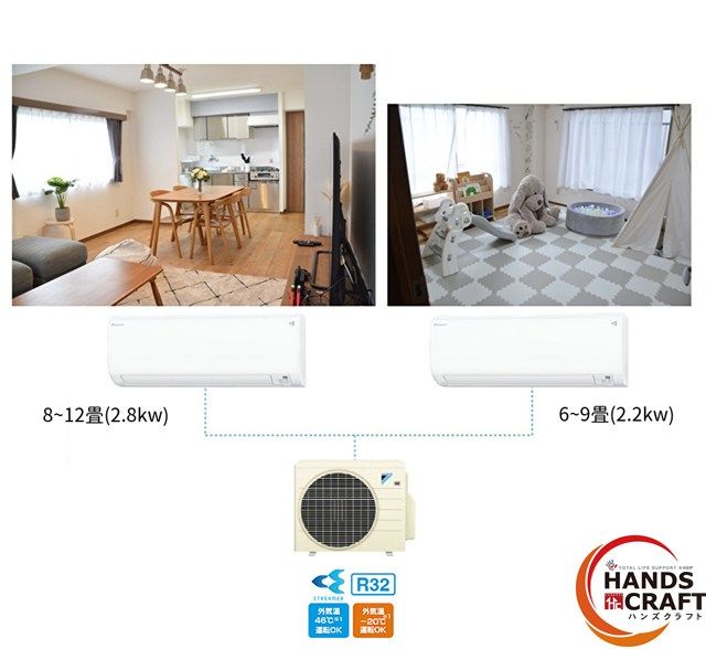 ▽▽ ダイキン マルチルーム型エアコン C28RTV-W C22RTV-W MP453AV 単相200V 室外電源タイプ マルチパック エアコン