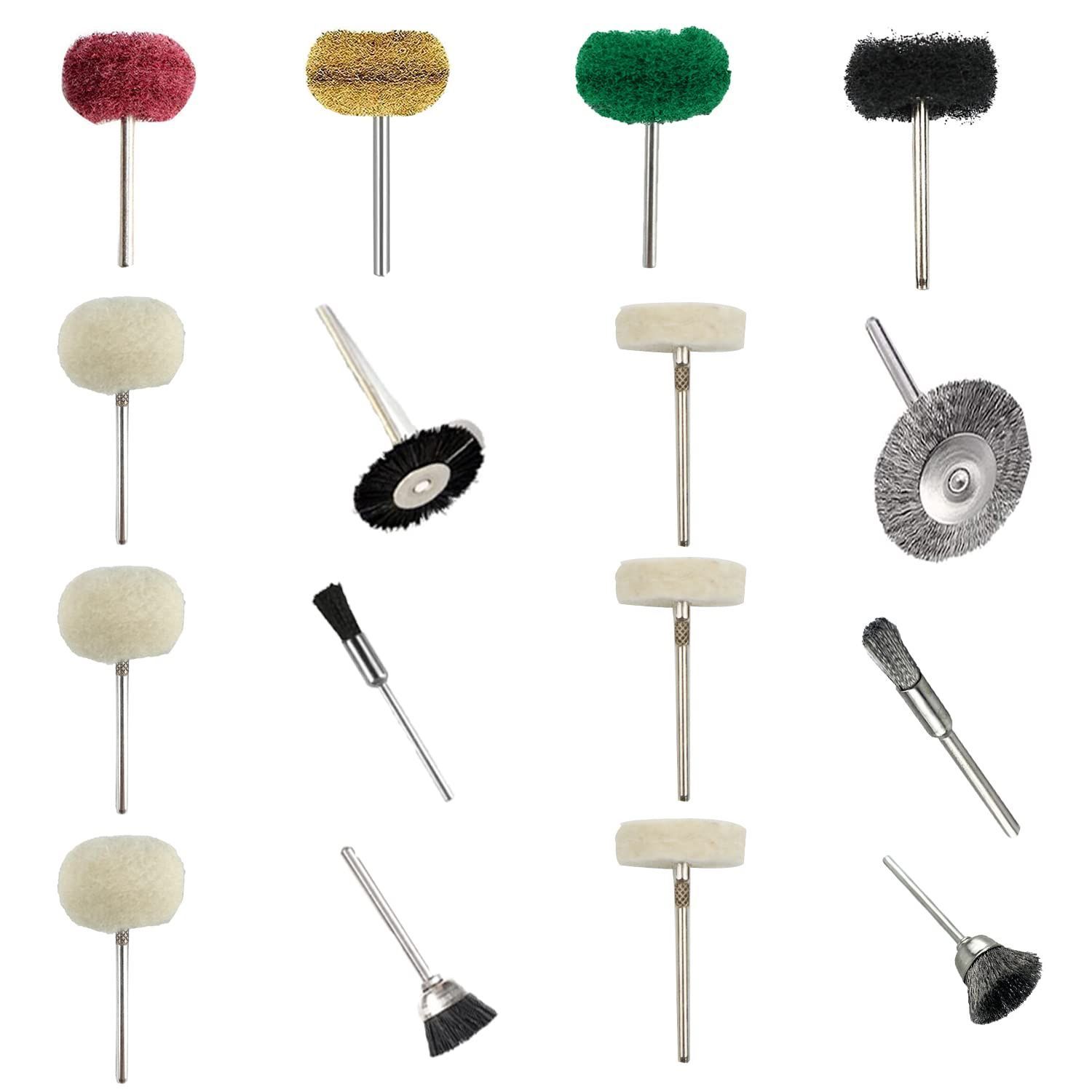 研削ブラシ ビット 毛研磨ブラシ ルーター ドリル 研磨 電動 鏡面研磨や金属磨き仕上げ 研削 筆型 ボウルカップ ドレメル ホイール型 ロビンソンブラシ 回転ツール 軸付毛ブラシ ブラシ 3種類リューター 3種類ワイヤーブラシ 2