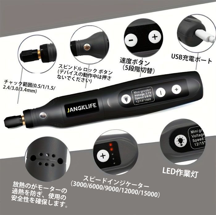 コードレス多機能ミニルーター 軽作業に便利 様々な 様々な軽作業に便利 コードレス多機能ミニルーター