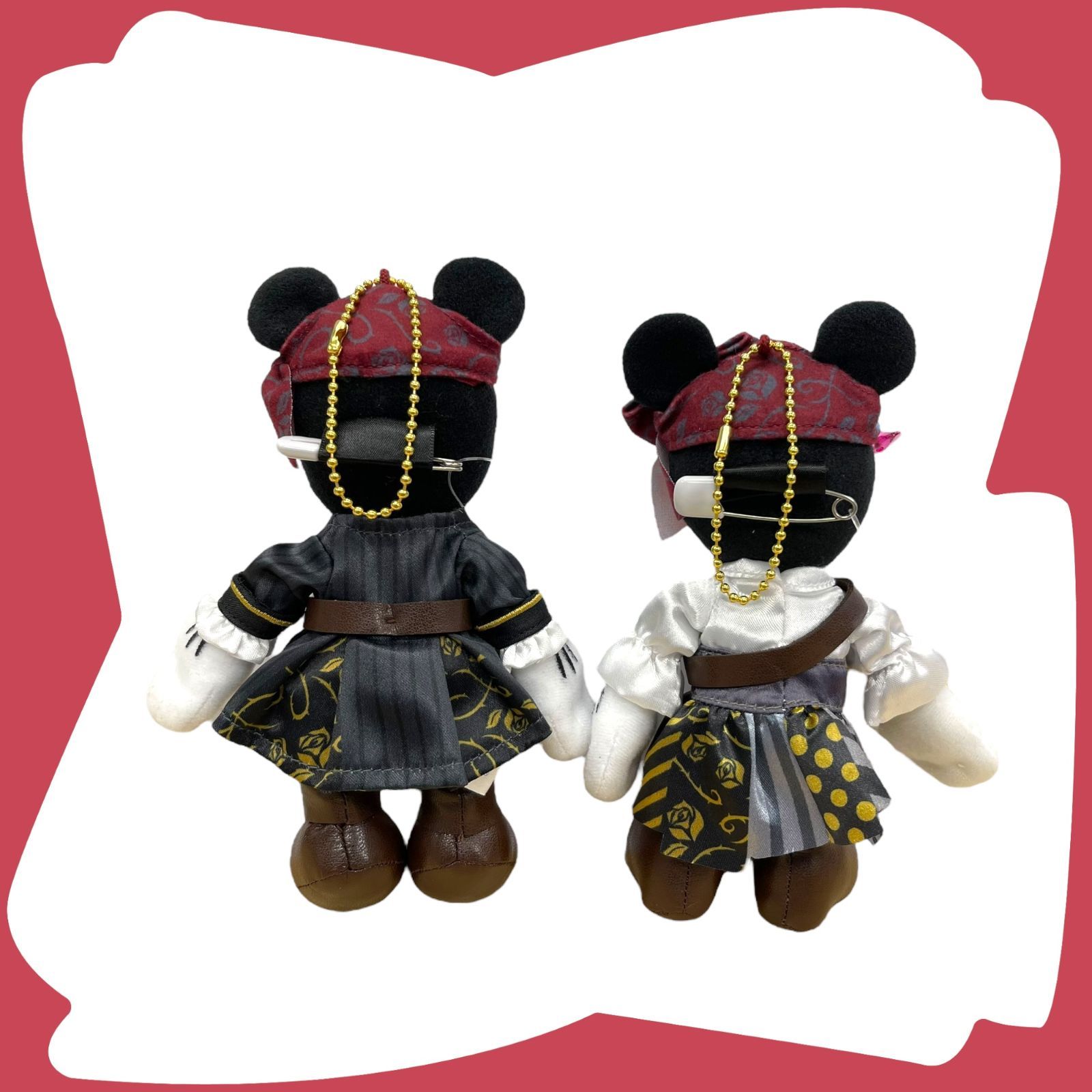 ディズニー　パイレーツオブカリビアン　ミッキー　ミニー　ぬいぐるみバッジ ディズニー【ミッキー＆ミニー】パイレーツオブカリビアン