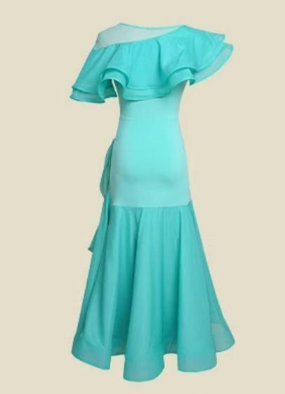 新作 社交ダンスドレス 半袖 モダンダンス フリル オーダーメイド