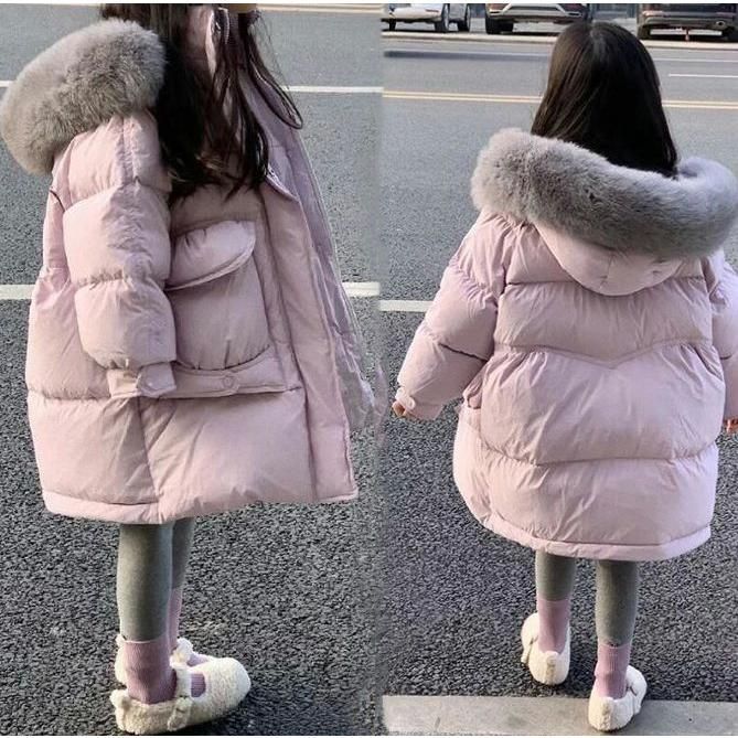 子供服 ダウンコート キッズ アウター 中綿 厚手 フェイクファー ダウンジャケット ロング丈 秋冬 ベビー服 フード付き 女の子 防風 可愛い 軽い 暖