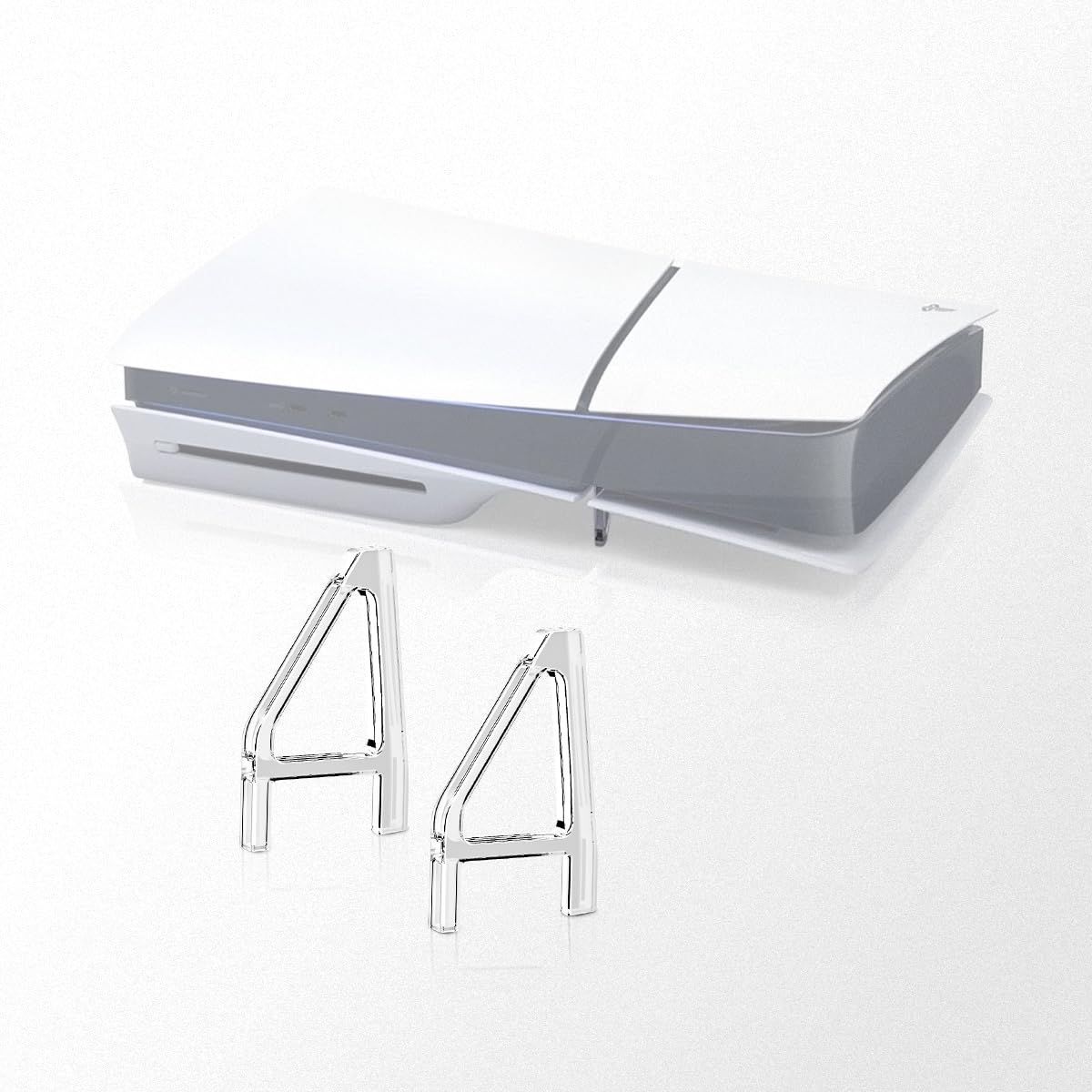 Disc Edition-A XBERSTAR PS5スリム用スタンド 冷却フィート 水平配置ブラケットホルダー 横置きスタンド For PS5 Slimコンソール 水平 スタンド