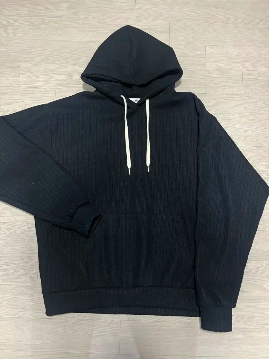 GOAT メンズ リブ オーバーサイズ フード付きTシャツ 黒 XL