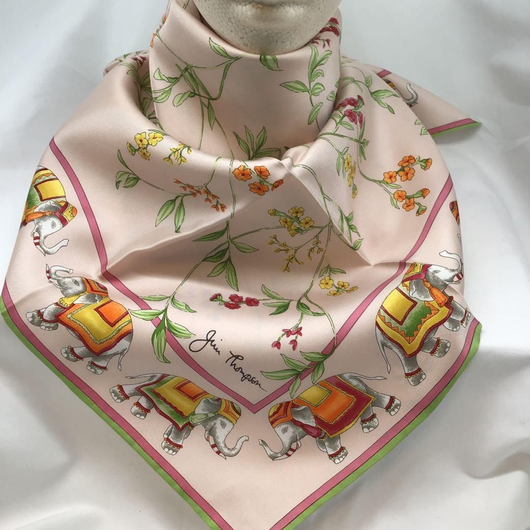 美品！ Jim Thompson タイシルク100 スカーフ ジムトンプソン - メルカリ