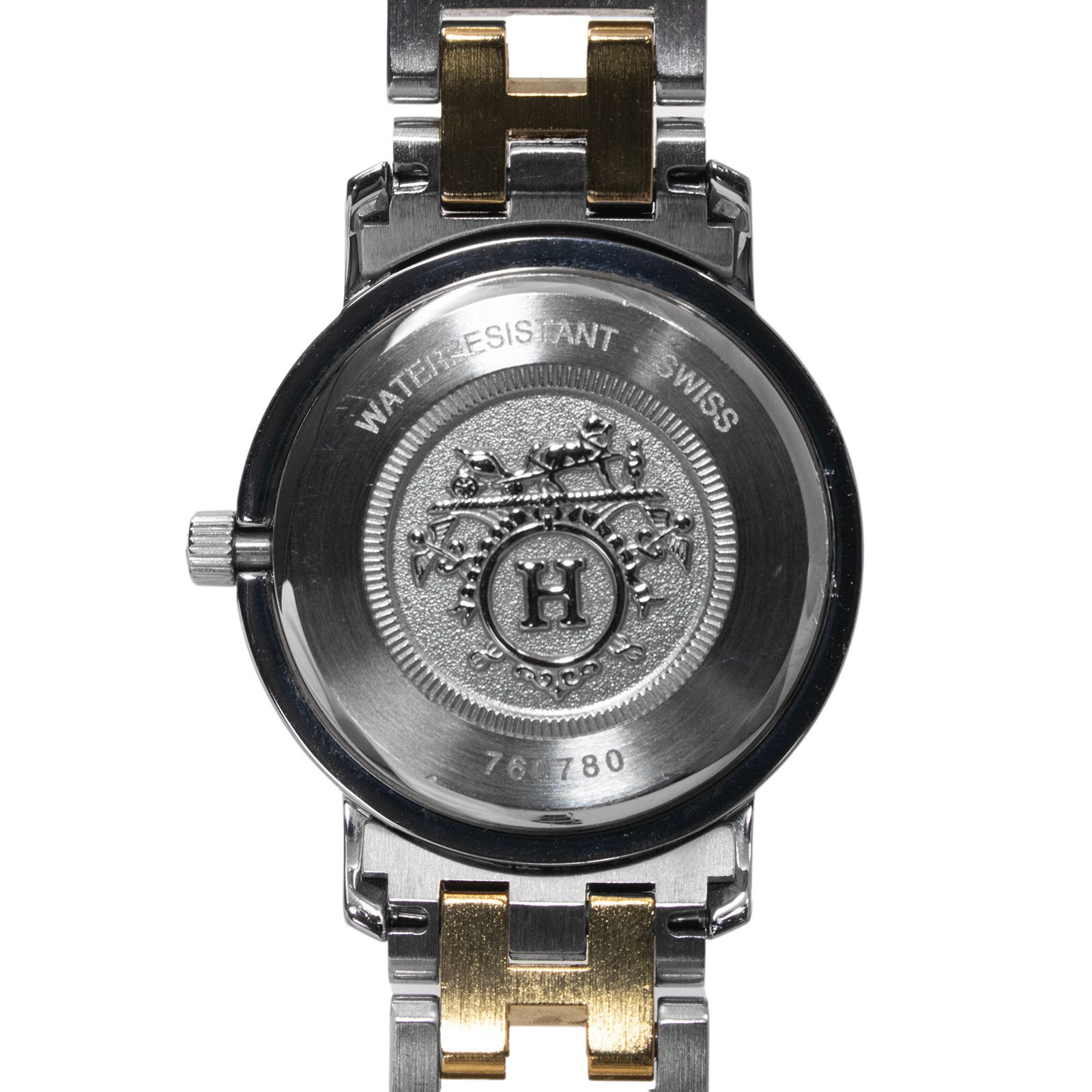 Hermès シルバー ブラック クォーツ 時計