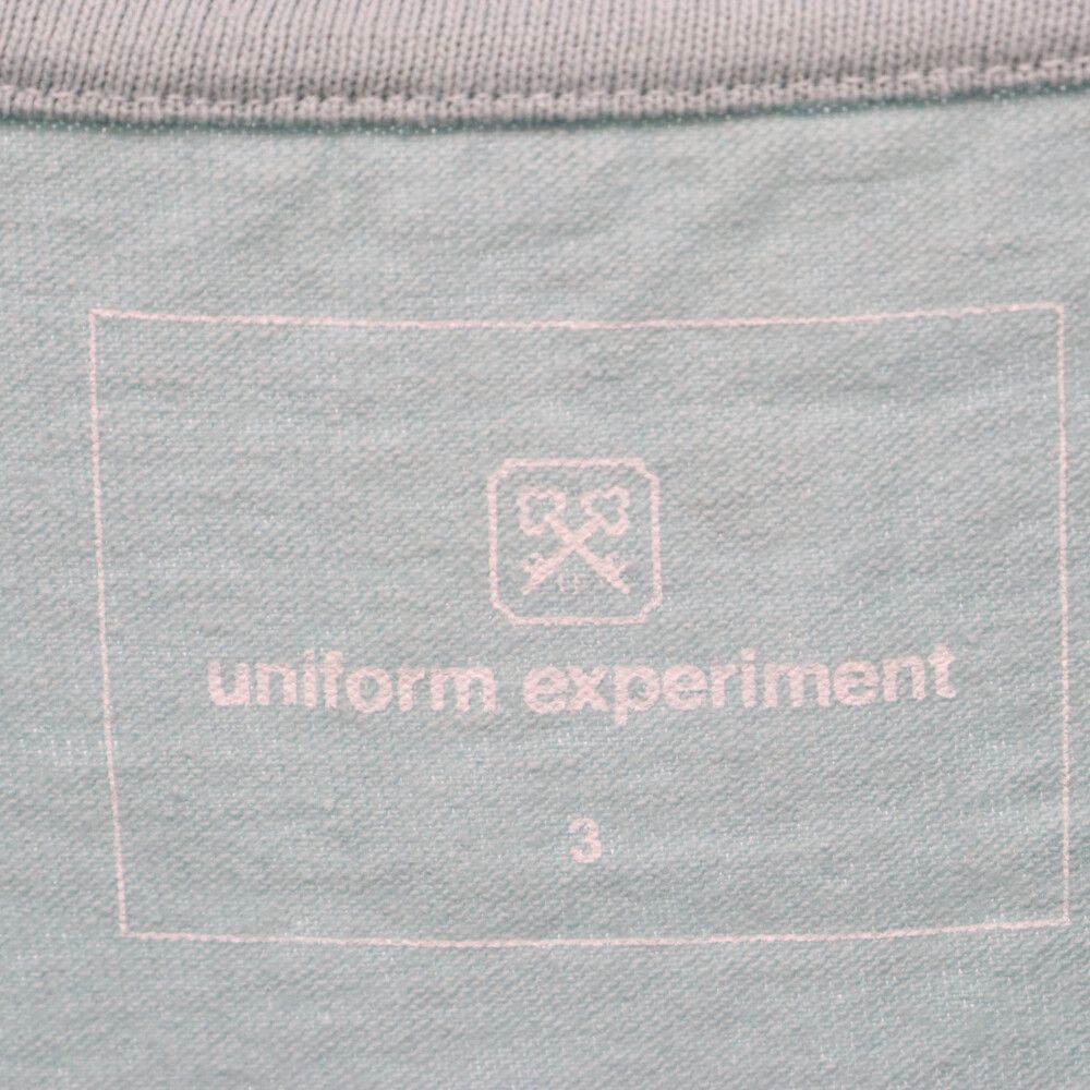 UNIFORM EXPERIMENT (ユニフォームエクスペリメント) 22SS×fragment design DONDI WHITE Tee フラグメントデザイン ロゴ半袖Tシャツ ターコイズ UE-220007