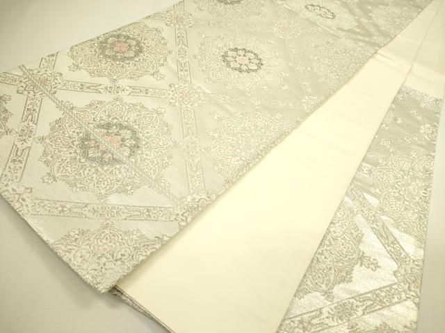 平和屋着物▽六通柄袋帯 唐織 吉祥花唐草文 金糸 正絹 逸品 CAAX0466yk