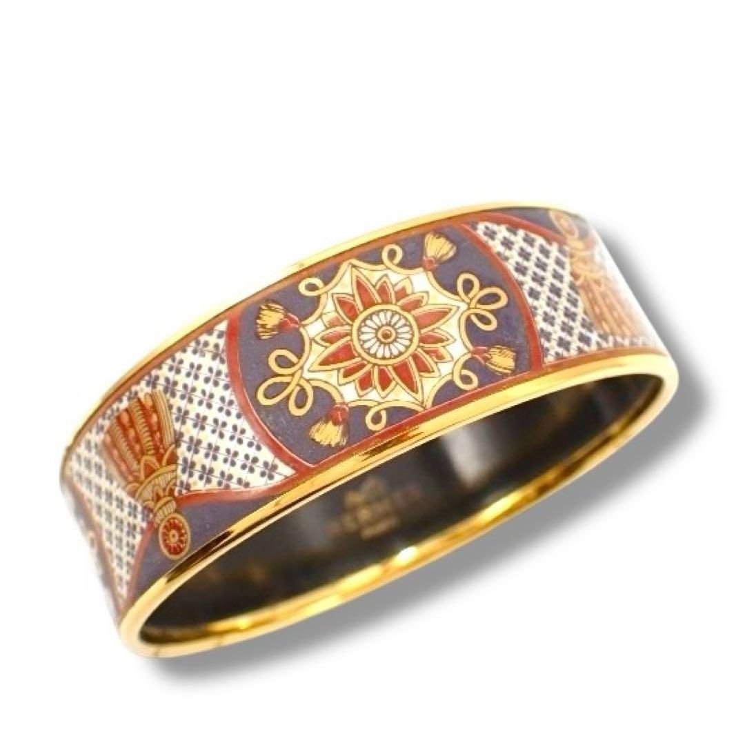 エルメス エマイユ GM バングル 幾何学 アラベスク マルチカラー 3470