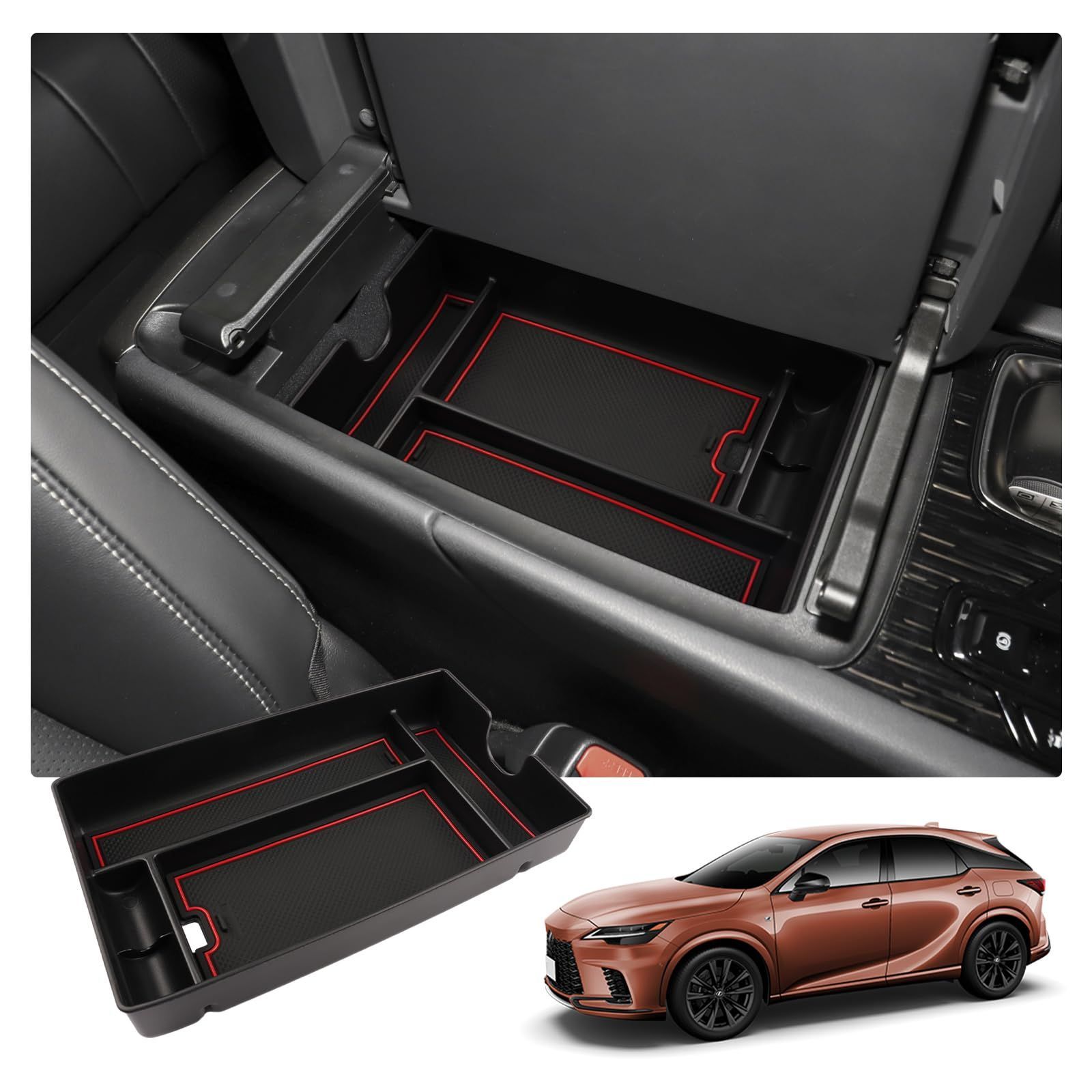 【数量限定】RX350 RX450h+ RX500hコンソールトレイ 小物入れトレイ 車種専用 車内収納ボックス ALA10/ALH10型コンソールボックス カーアクセサリー 5代目 内装パーツ アームレストボックス 【RUIYA】
