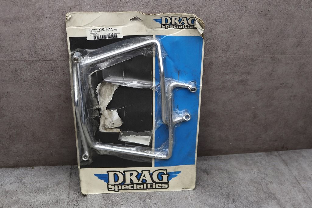 ハーレー FXD 91-17 ドラッグスペシャリティーズ製 クローム サドルバッグサポート ブラケット 3501-0258 パッケージ× ボルト欠