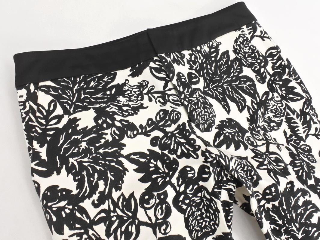 トランスワーク　クロップドパンツ TRANS WORK トランスワーク 総柄 クロップド パンツ size38/白x