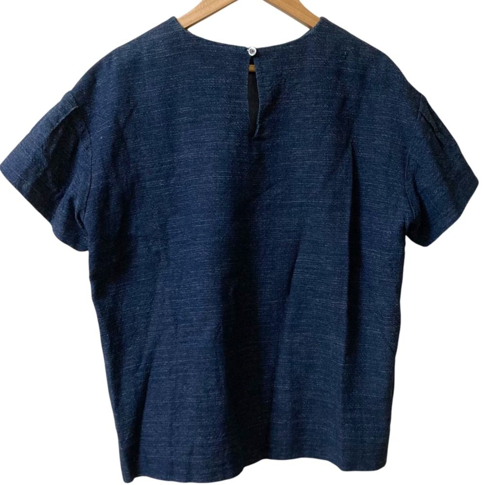 45 R フォーティファイブアール ギマツイードブラウス 8073075 サイズ2 インディゴ レディース 古着