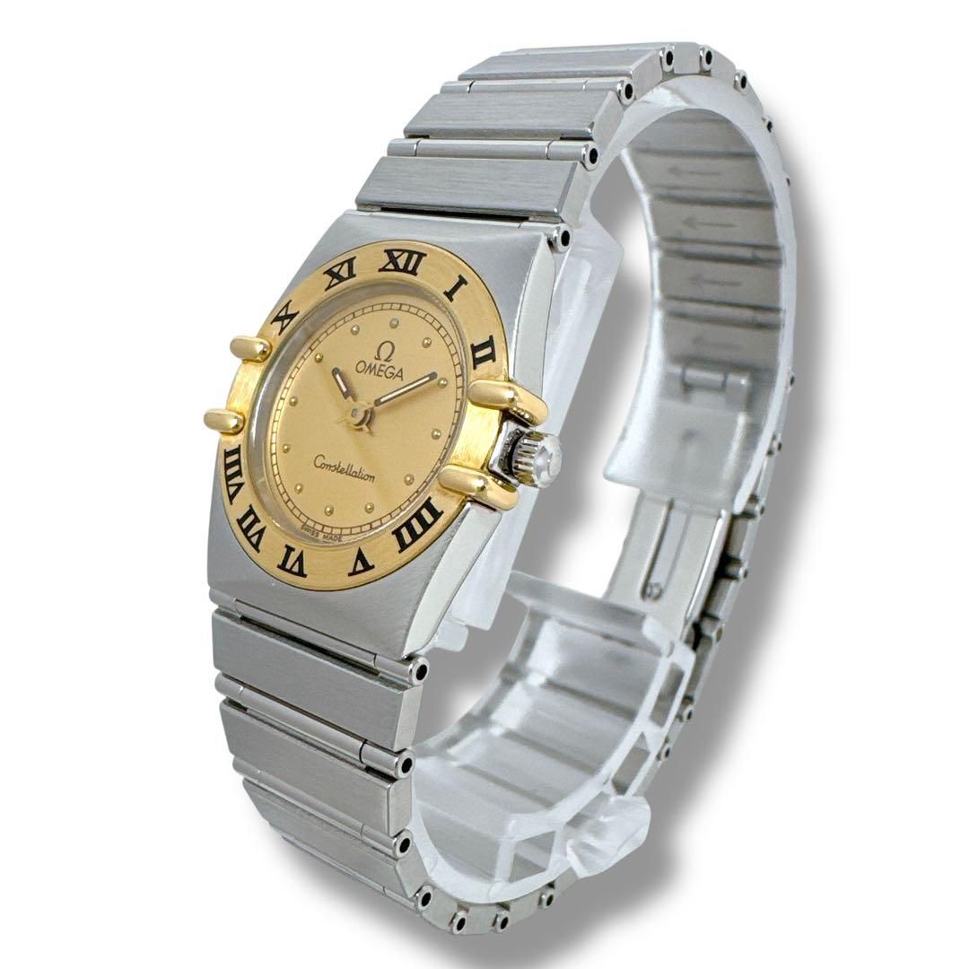 オメガ コンステレーション ミニ K18 コンビ クォーツ レディース 腕時計