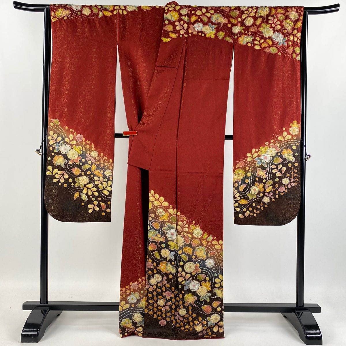 振袖 身丈168cm 裄丈67cm M 袷 翠山工房 落款 辻が花 ぼかし 金