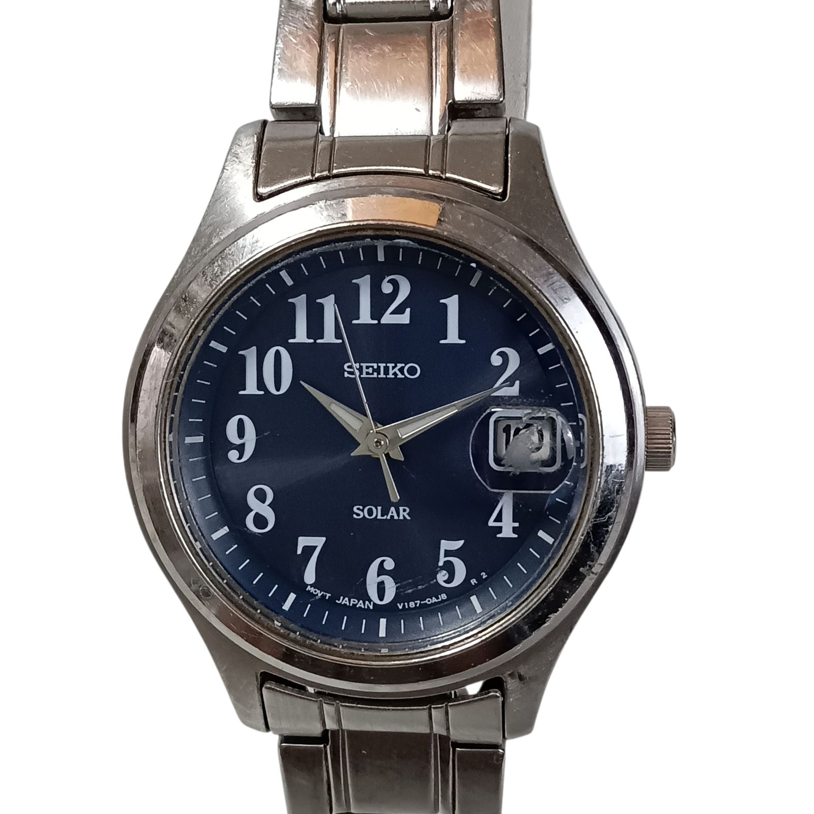 稼働 良品】1022-3 SEIKO SOLAR セイコー ソーラー V187-0AF0 