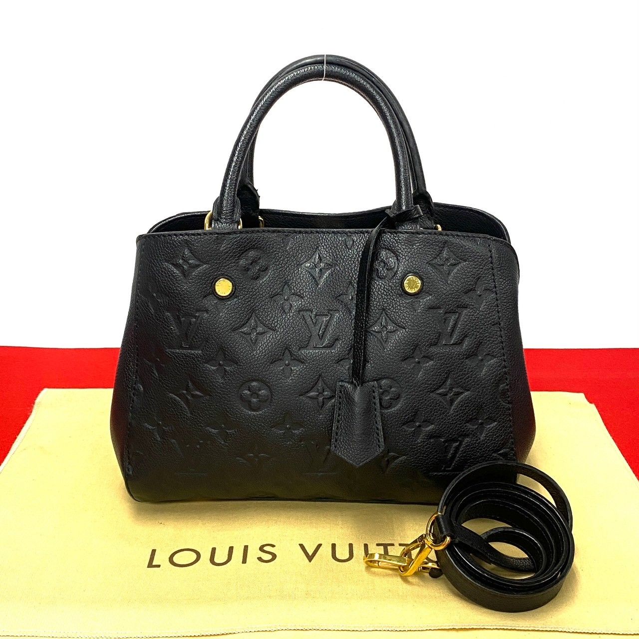 極 美品 鍵付き LOUIS VUITTON ルイヴィトン モンテーニュbb モノグラム アンプラント レザー 本革 ショルダーバッグ ブラック 黒  414-8 - メルカリ