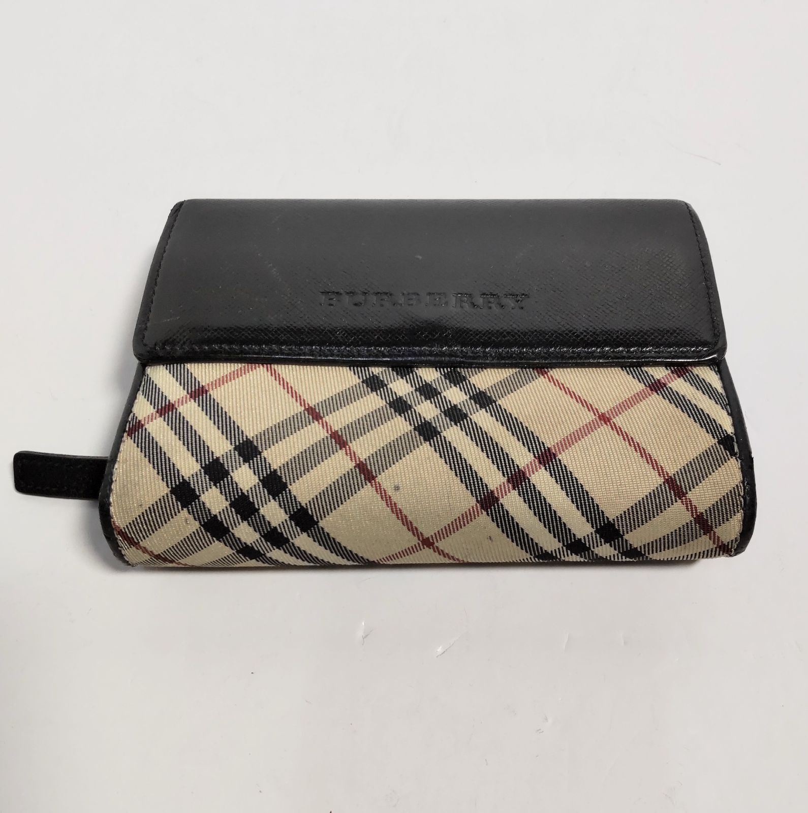 未使用保管　バーバリー　ケース　財布　ラウンドファスナー　ノバチェック BURBERRY □新品□未使用□ バーバリーノバチェック PVC×レザー