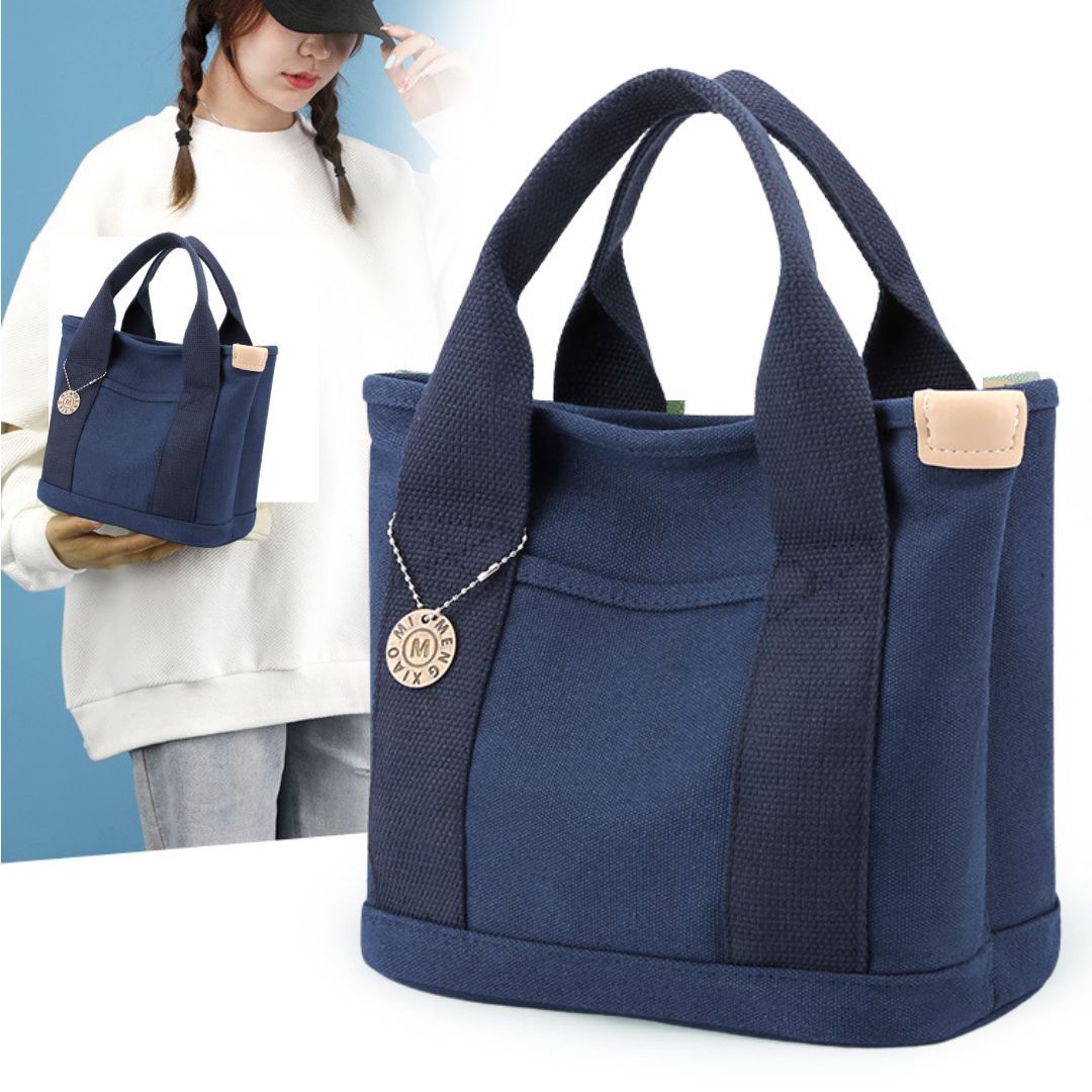 新品】ミニトートバッグM ランチバッグ 自立＜ネイビー＞プレミアム