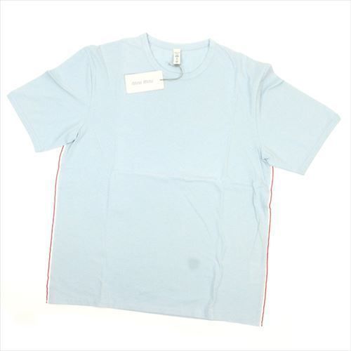 ミュウミュウ Tシャツ ライトブルー Lサイズ 新品未使用品 ミュウミュウ Tシャツ ブランドTシャツ Tシャツ 半袖 カットソー