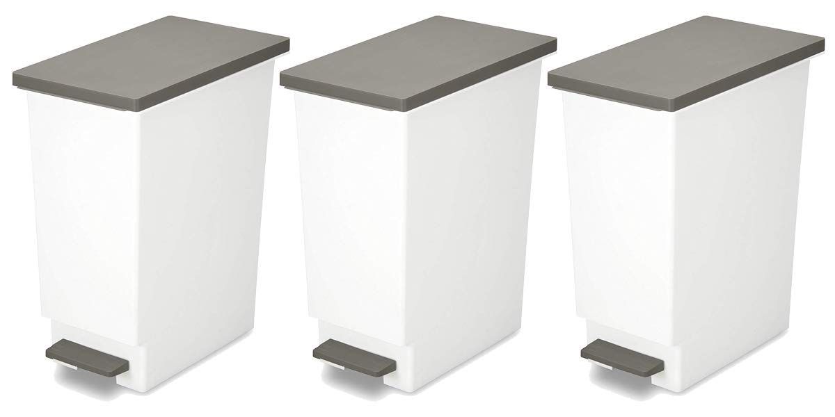 新着商品 ネオカラー ゴミ箱 軽いペダルでサッと開く スリム 45リットル トンボ 3個セット ブラウン 幅26.5×奥行45.5×高さ55.5cm 新輝合成 分別 蓋付き 日本製