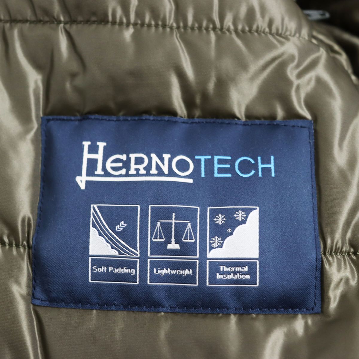 未使用品●定価140800円 HERNO ヘルノ PA0074U 中綿入り ロング丈 モッズコート/フィッシュテールパデッドコート カーキ 48 伊製  正規品