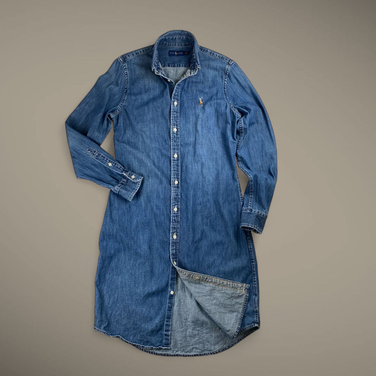 美品　RALPHLAUREN　デニム ボタンダウン　ワンピース XSサイズ 美品】 RALPH LAUREN ラルフローレン / デニムシャツワンピース