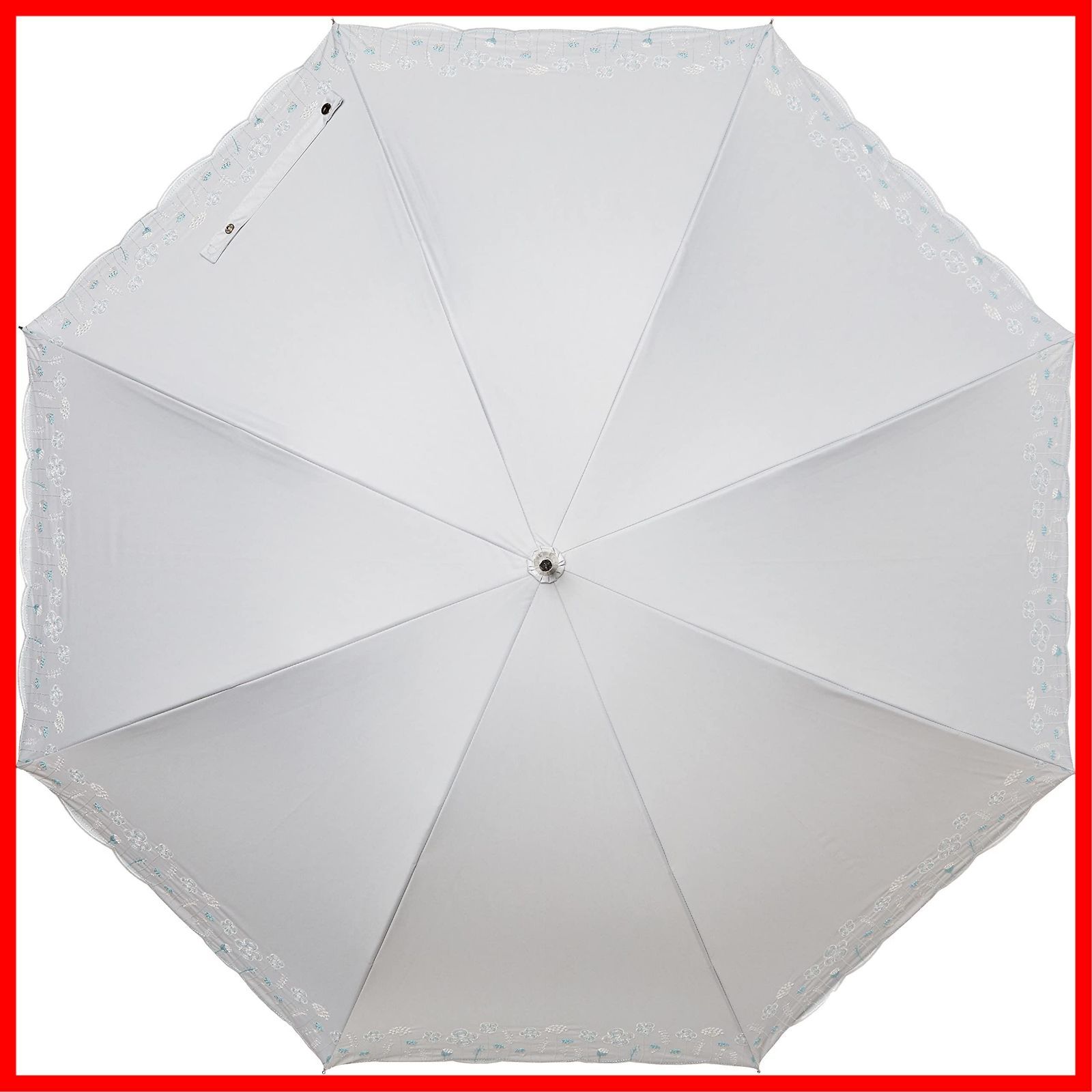 アンフィール ボタニカル刺繍 日傘 ショート傘 um-feel パラソル レディース 長傘 11274-06 遮熱 1級遮光 晴雨兼用 軽量 ライトグレー ムーンバット 親骨の長さ 約50㎝