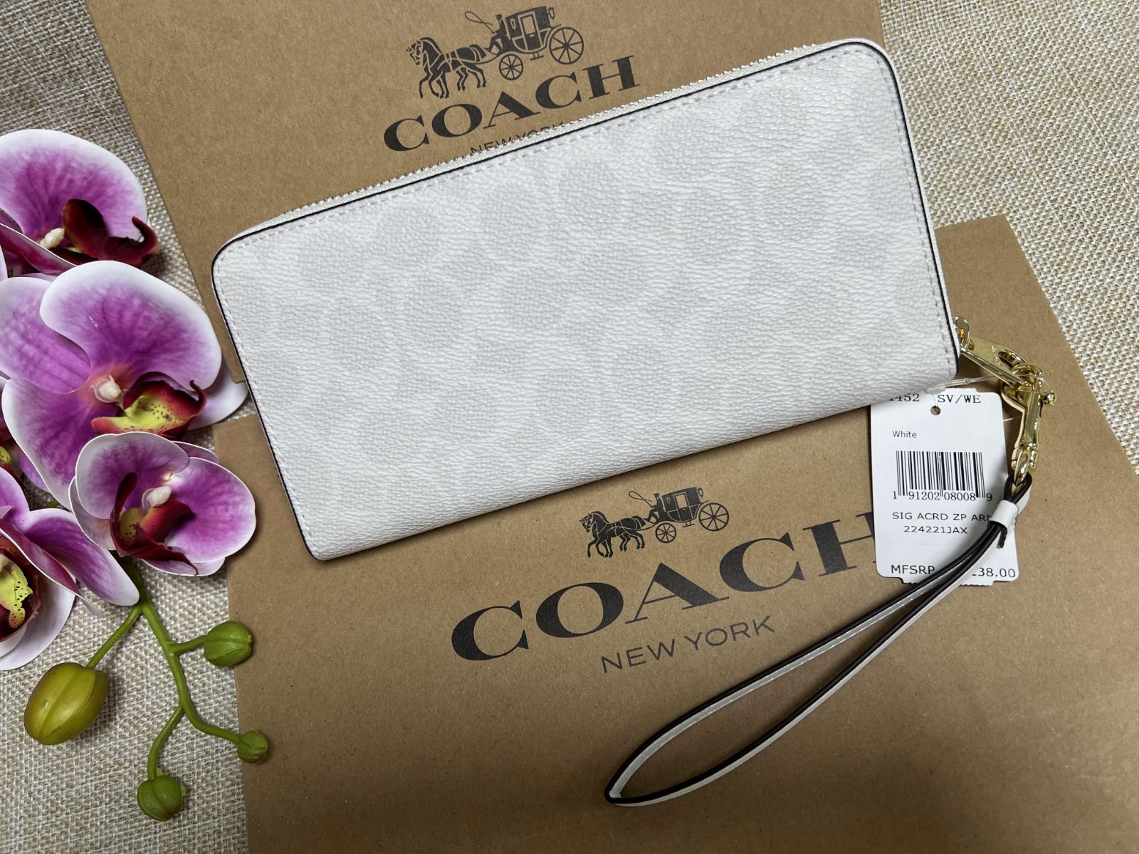 未使用品 COACH ジップウォレット シグネチャー 452 - www.oreidogoogle.com.br