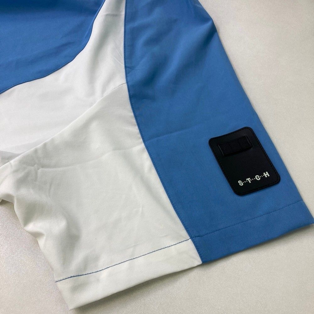 サイズ：LXL ANTIQUA GOLF アンティカゴルフ  半袖ブルゾン  ブルー系 [240101493033] ゴルフウェア メンズ ストスト サイズ：LXL ANTIQUA GOLF アンティカゴルフ 半袖ブルゾン