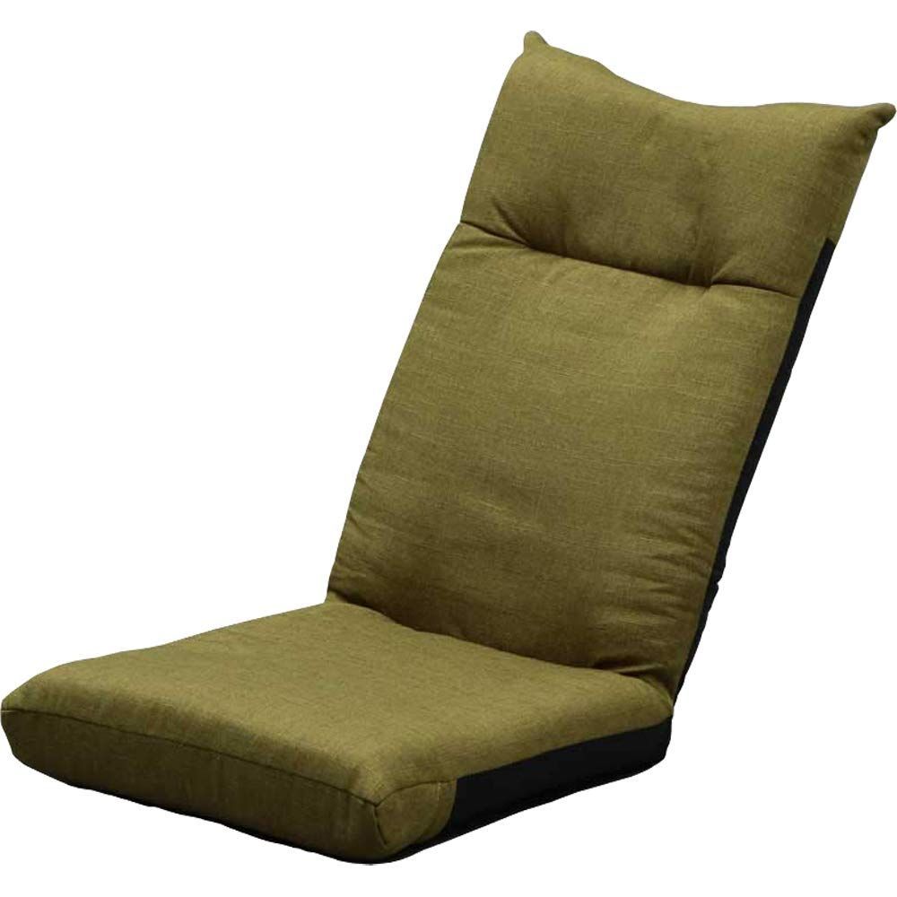 【在庫セール】リクライニング YC-601 幅約46×奥行約58×高さ約68cm モスグリーン ウレタンフォーム ポリエステル ウレタン スチール 素材:ポリエステル 座椅子 PLAZA) アイリスプラザ(IRIS