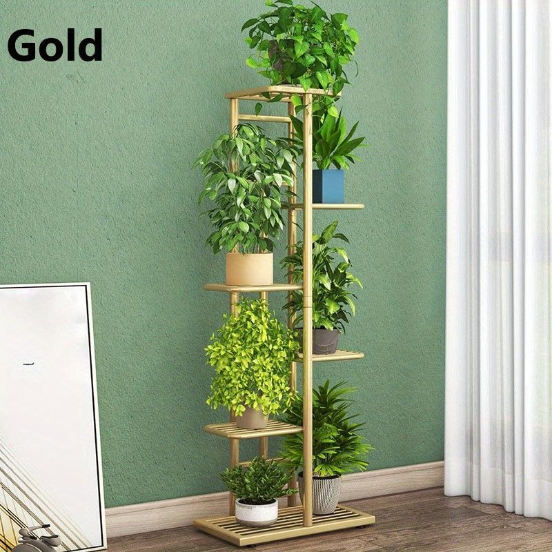 新品未使用プランター ラック 多目的 収納 かわいい おしゃれ 花台 鉢台 観葉植物 多肉植物 ガーデニング プランター スタンド 大きめ ゴールド  4-7 - メルカリ