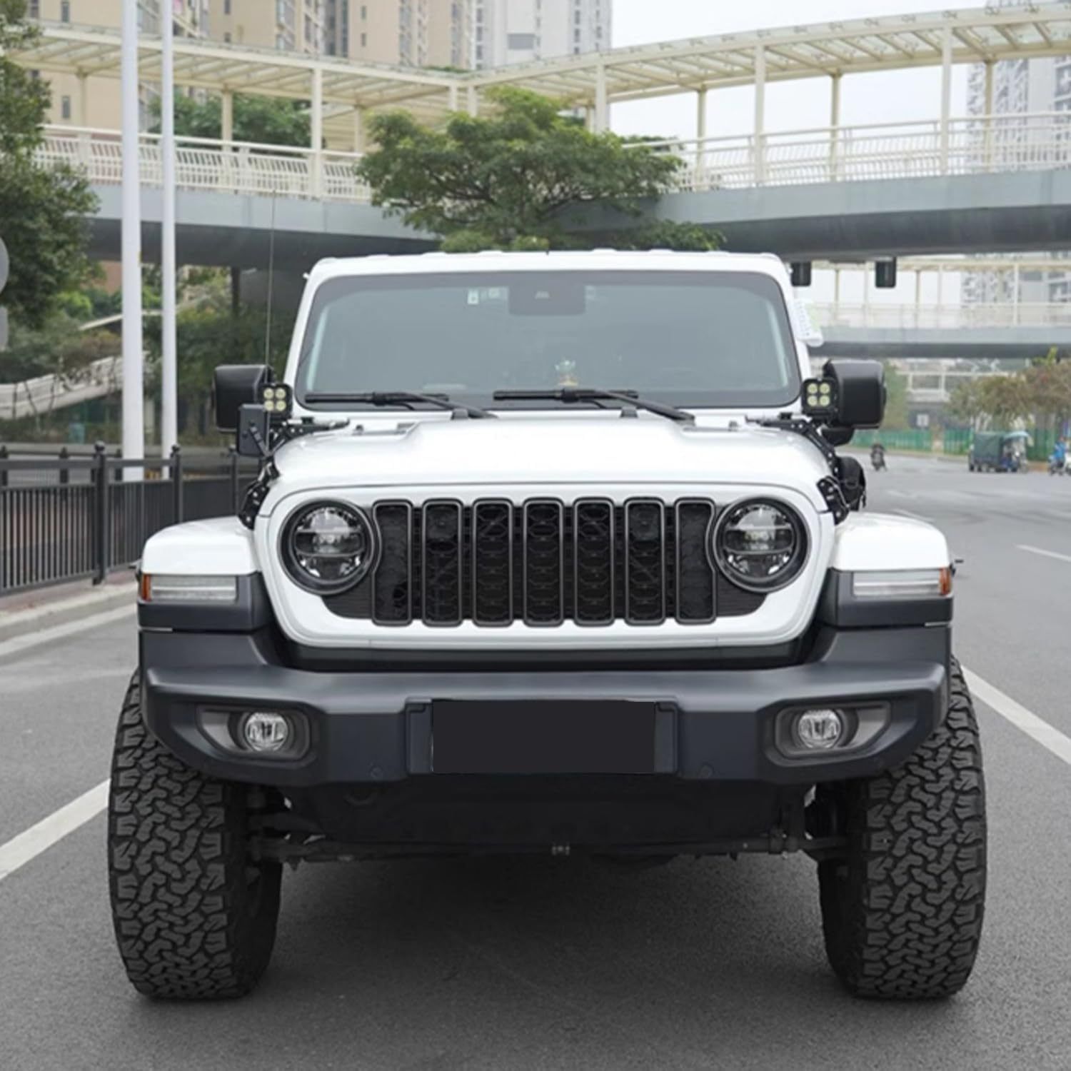 18-24JEEPラングラーJL用無孔フロントグリル