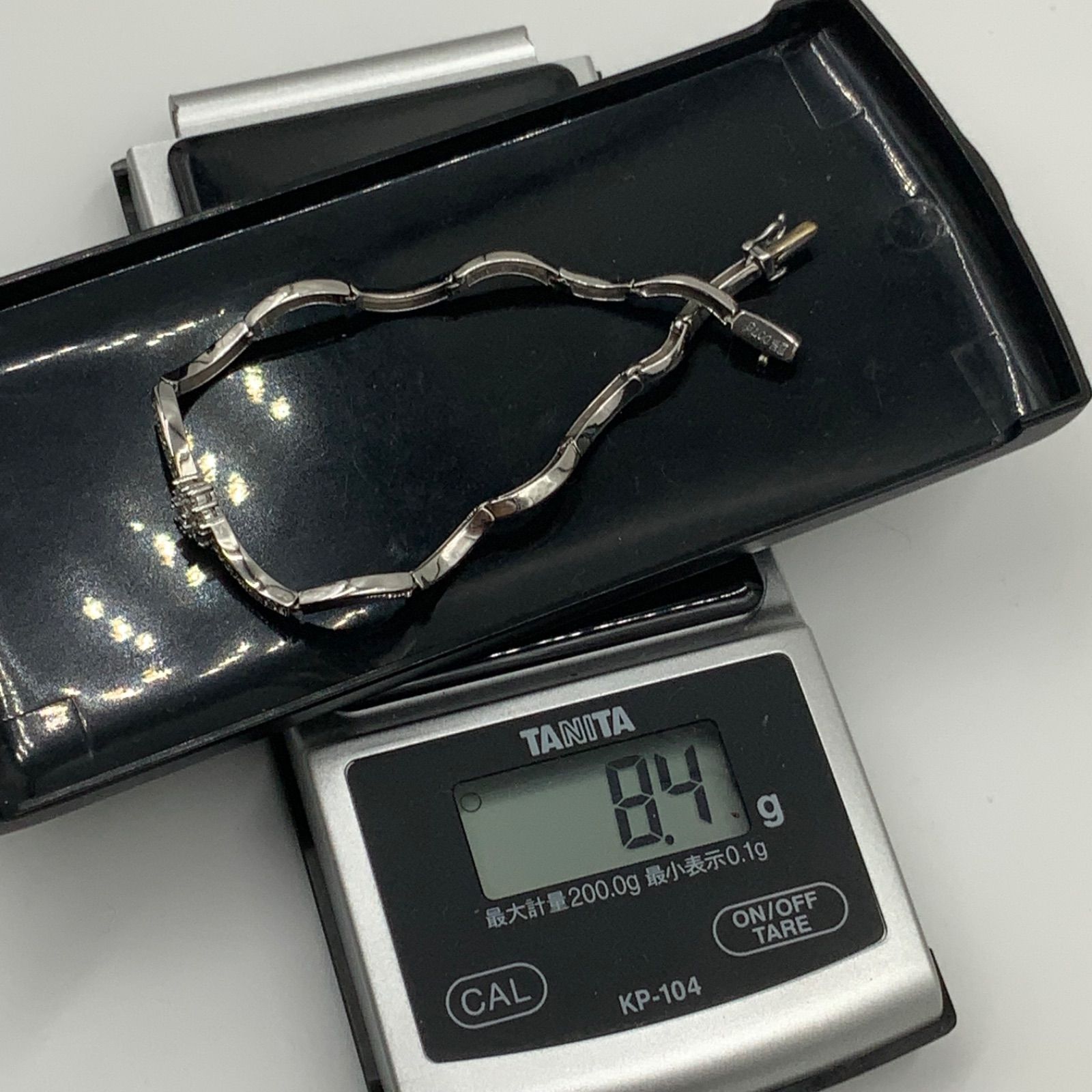 K18WG ホワイトゴールド 8.4g 約17cm ダイヤ ブレスレット 0.78ct 
