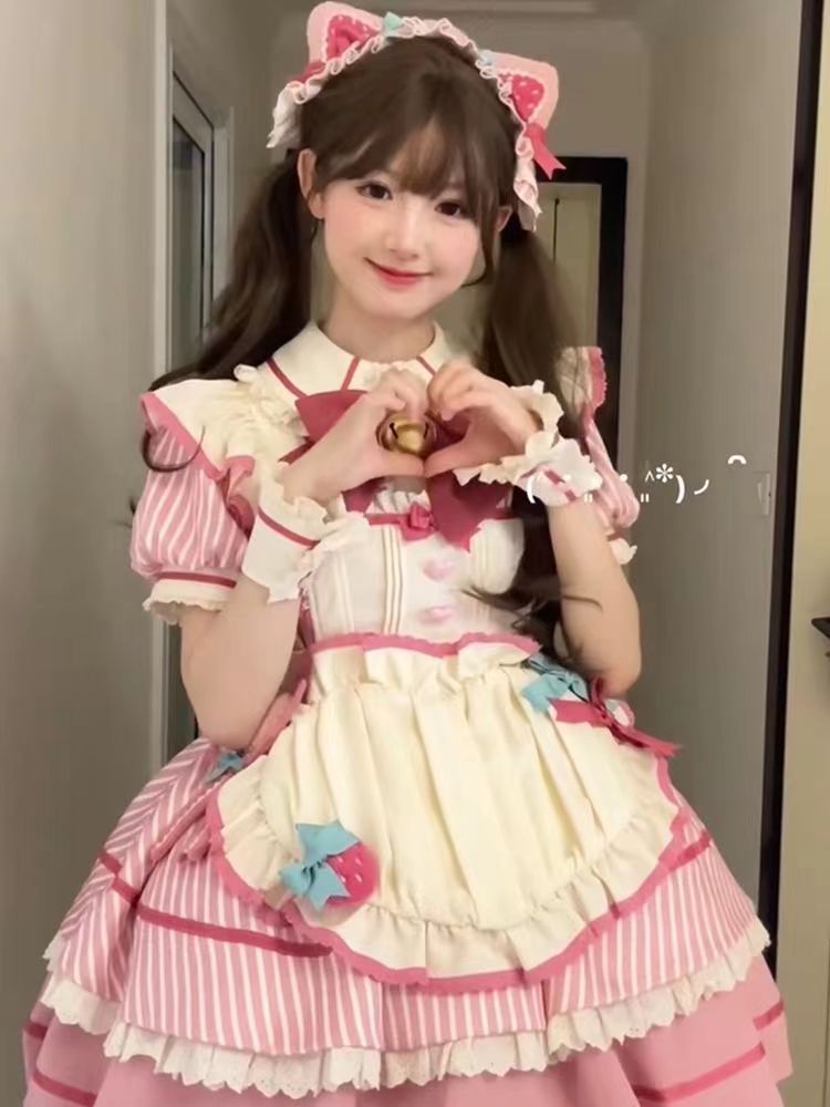 人気極美品 コスプレ　メイド lolita OP 純情姫 可愛い ロリータワンピース コスプレ衣装 十字姫様  コスチューム衣装  JK服 変装 仮装 演出服 オリジナル 洋服 ロリータ ワンピース