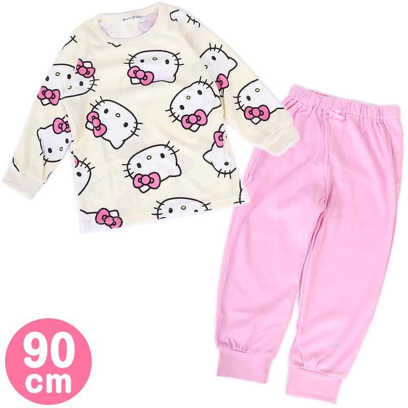 ハローキティ キッズ 長袖パジャマ 90cm 春夏秋 子供 女の子 サンリオ sanrio キャラクター
