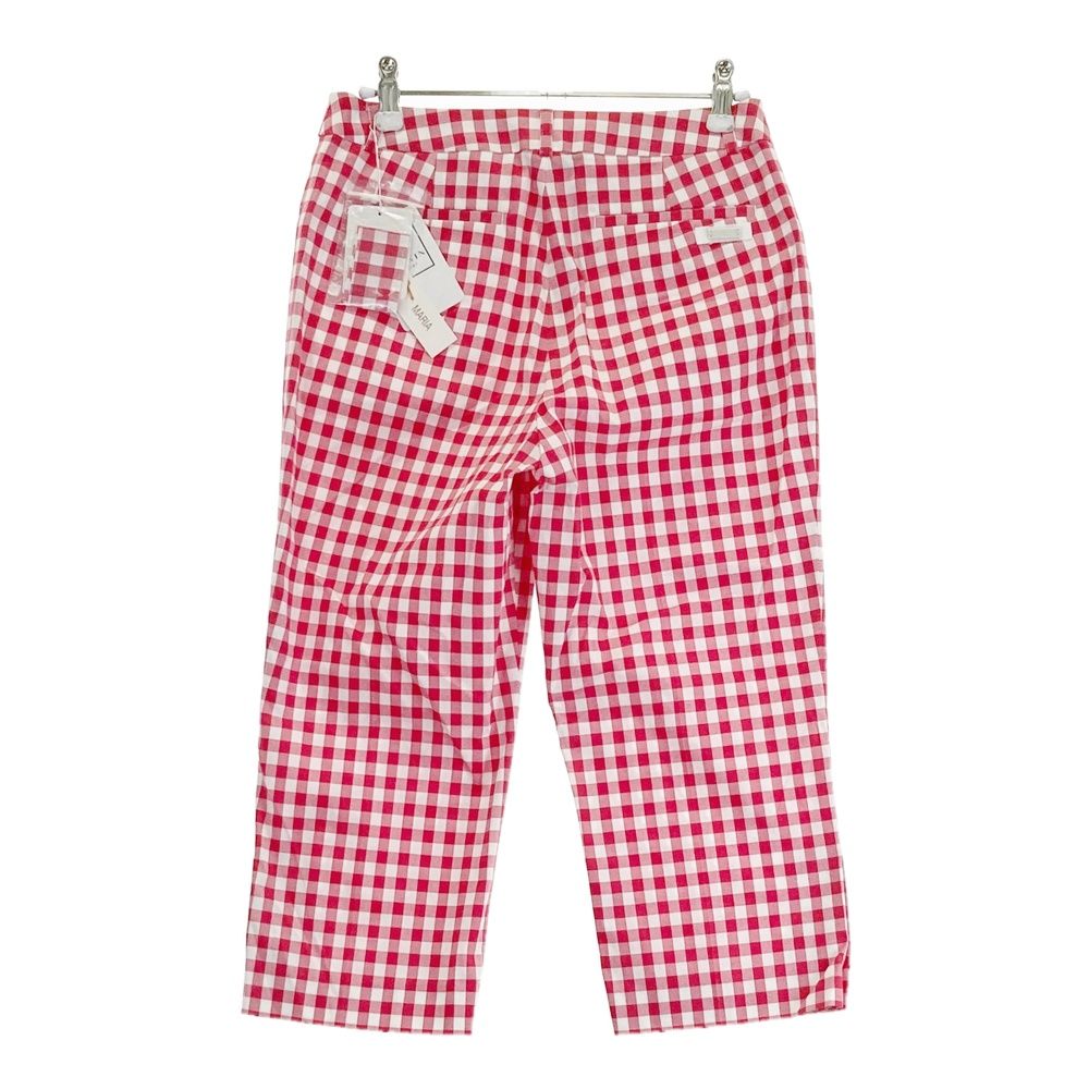 サイズ 38 LANVIN SPORT ランバン スポール クロップドパンツ チェック柄 レッド系 240101533376 ゴルフウェア レディース ストスト