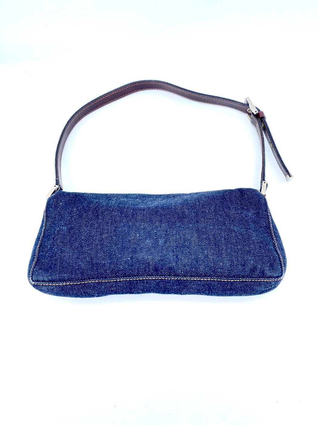 フェンディ FENDI ロゴ ショルダーバッグ ワンショルダー デニム ネイビー 26640 管理番号：9405 フェンディ FENDI ロゴ ショルダーバッグ ワンショルダー デニム