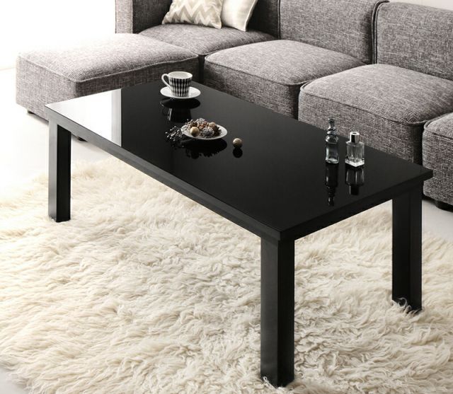 【単品】鏡面仕上げモダンデザインこたつテーブル MONOMIRROR モノミラー 長方形(60×105cm)【代引不可】